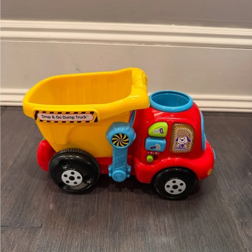 Vtech Drop & Go Red and Yellow Toy Dump Truck with Electronics